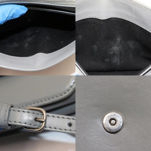 Balenciaga B Small Shiny Leather Handbag - Grey - Picture 15 of 15